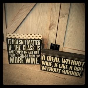 Boxed signs wine lovers